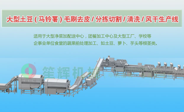 团风连续式土豆去皮清洗切割风干生产线